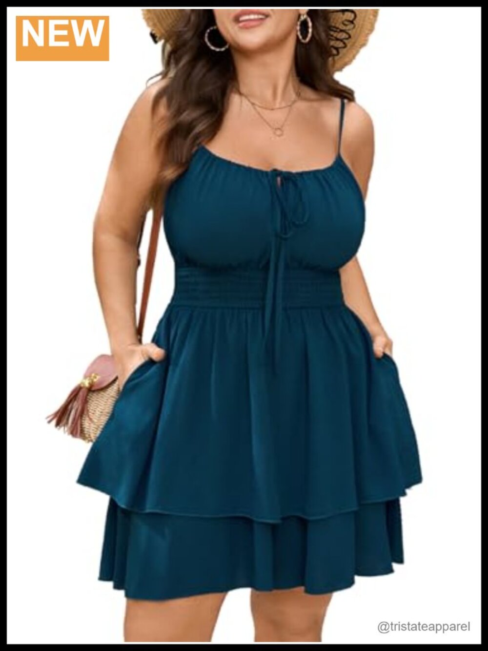 Plus Size Romper Spaghetti Strap Square Neck Smocked High Waist Shorts